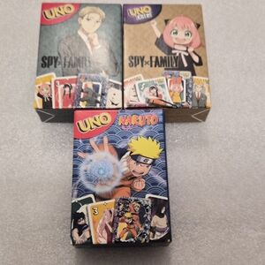 Mcdonald's x Anime Collaboration Uno and Uno Flip Spy Family Anya Loid Naruto